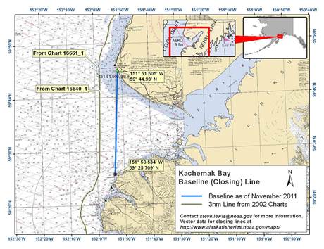 Navigable Waters of the United States within the Kachemak Bay National Estuarine Research Reserve shown on a map