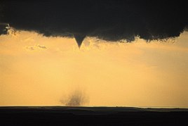The condensation funnel may not be visible all the way to the ground.