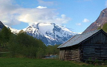 Clouds covering mountain peak as air is forced up due to terrain.