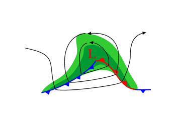 Wave intensifies - overhead view