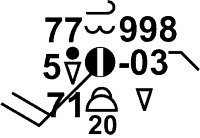 A complete surface weather station plot.