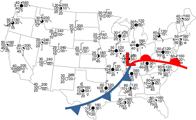 Seattle and the Oregon coast based upon the difference in weather between these two locations.