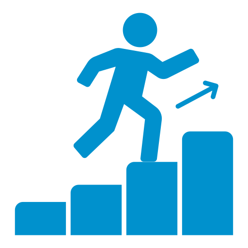 Icon of individual walking up the stairs to the right.