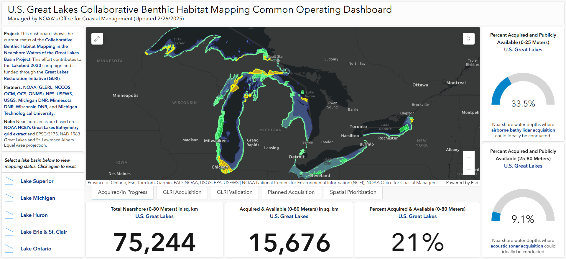 Benthic habitat mapping dashboard