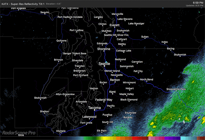 Doppler Radar signaled rapidly developing storms.