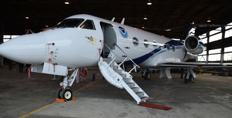 NOAA's Gulfstream I-IV aircraft on display at Gander, Newfoundland, May 7, 2017