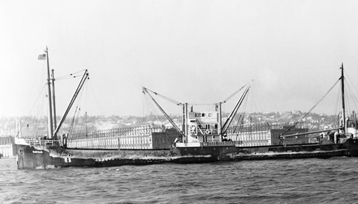 The freighter SS Bluefields was sunk by the German U-boat U-576 in July 1942. The wrecks of the two ships were discovered in 2014 off Cape Hatteras, North Carolina, only 240 yards apart.