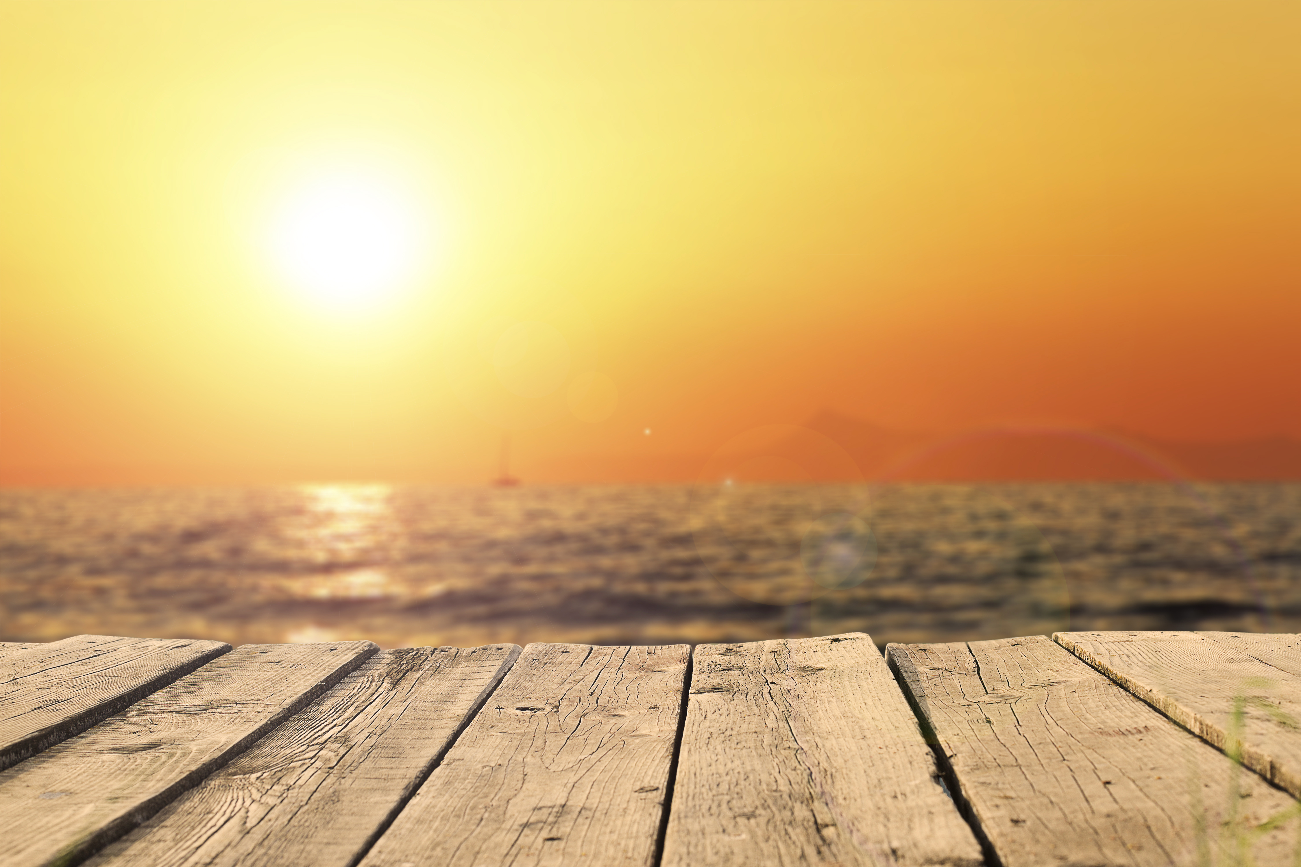 Sunset over the ocean. 