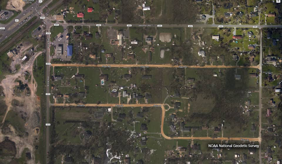 October 13 (After image): Outer coast from St. George Island east to Cedar Key, Florida; Bonifay, Chipley, and the Gulf Intracoastal Waterway from West Bay to Point Washington, Florida.