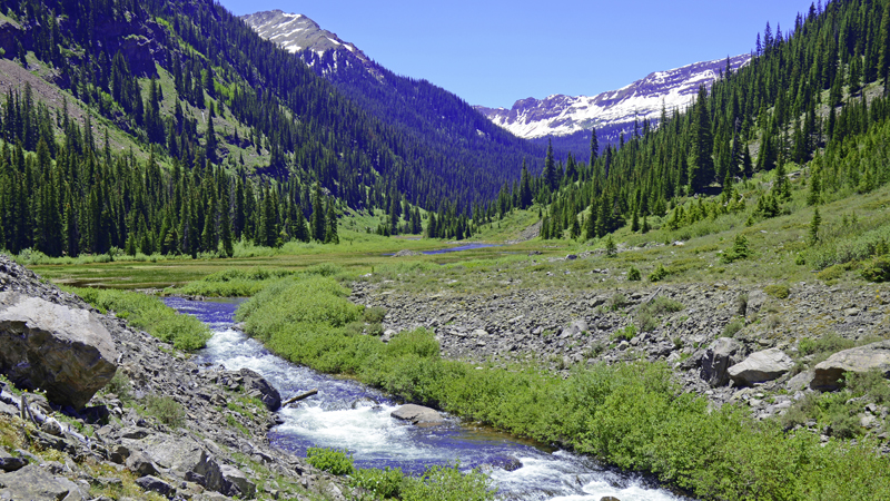 Alpine landscape, Elk Range, Rocky Mountains in Colorado.