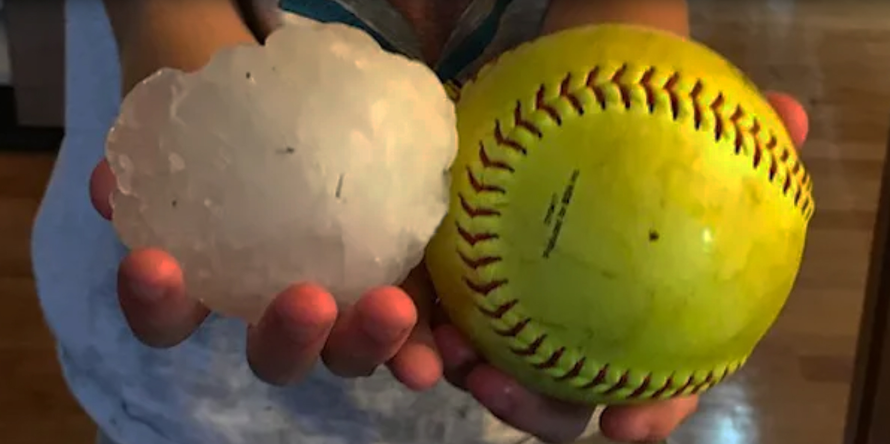 Large hail and softball.