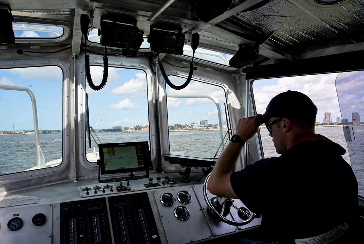 Following Hurricane Irma, NOAA Ensign Dylan Kosten led a NOAA Coast Survey Navigation Response Team surveying Tampa Bay. 