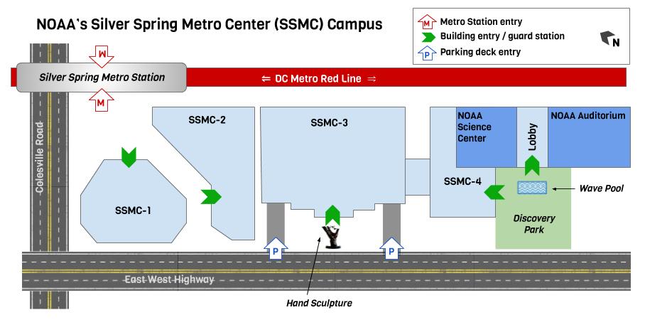 Map of NOAA Silver Spring Metro Center (SSMC) campus - Silver Spring, MD - 2019