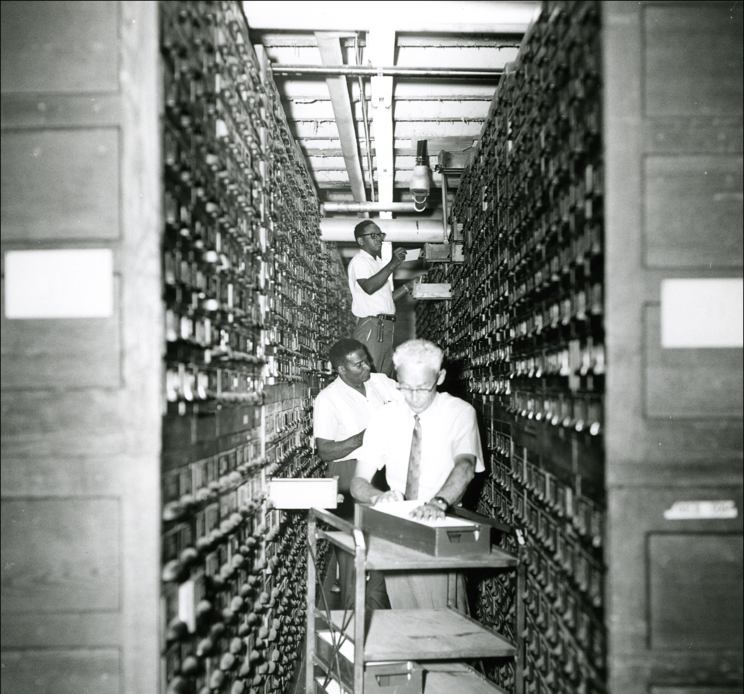 1960s computer key card storage "isle"