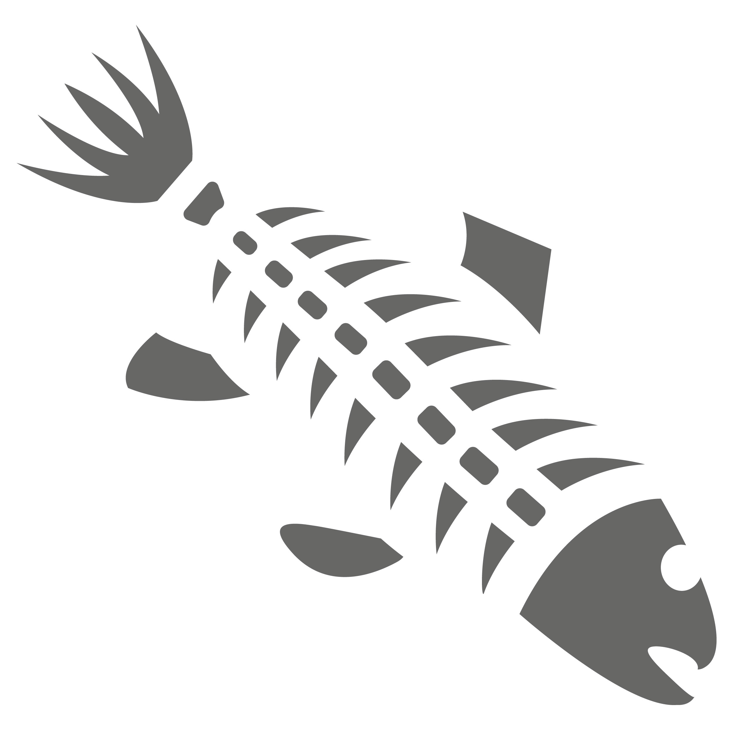 Fish skeleton pumpkin carving template.