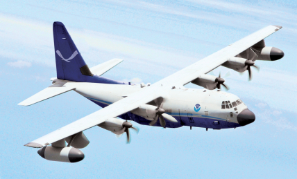Artist's rendering of a NOAA C-130J Hercules hurricane hunter aircraft. Credit: NOAA
