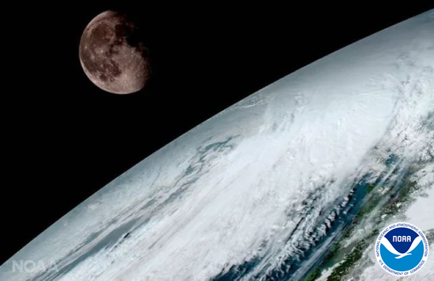 GOES-16 captured this view of the moon as it looked across the surface of the Earth on January 15. GOES satellites use the moon for calibration.