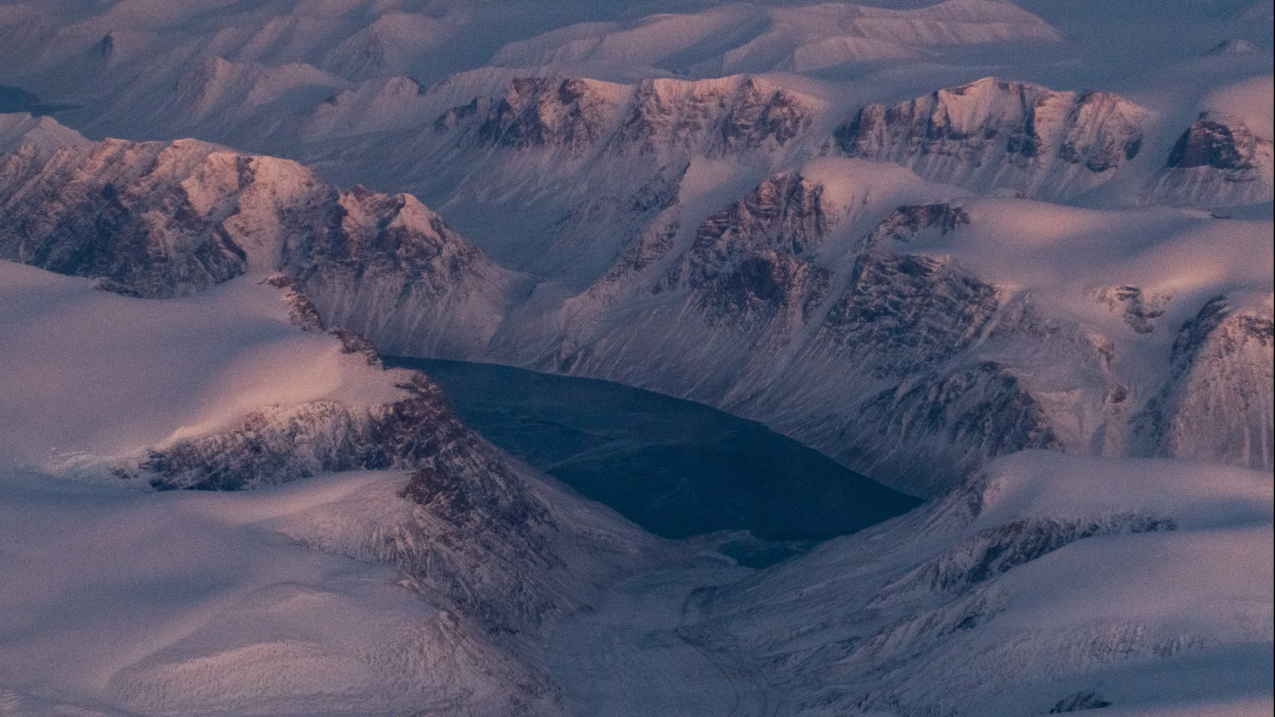 Image showing an aerial view of the Arctic tundra in Nunavut, Canada, from 2023.