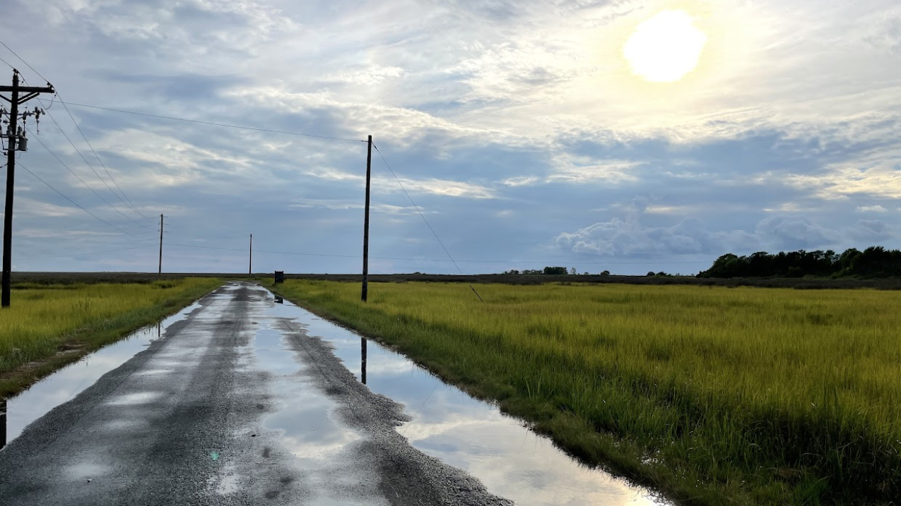 High tide flooding on Smith Island, Maryland in August 2022.