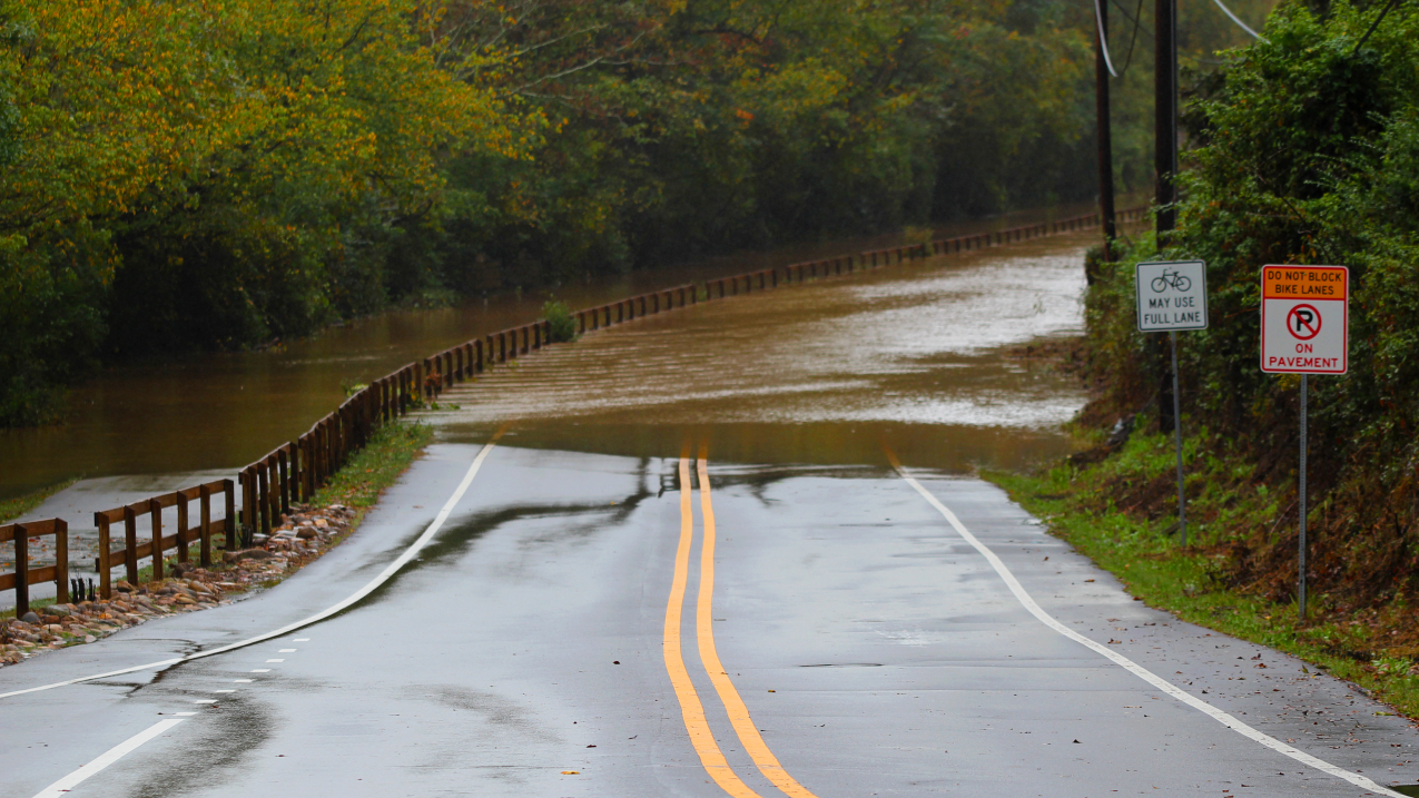 Photo showing heavy rains from Hurricane Delta caused river flooding in low lying areas of the Southeast on October 17, 2020. Credit: Victor Ward