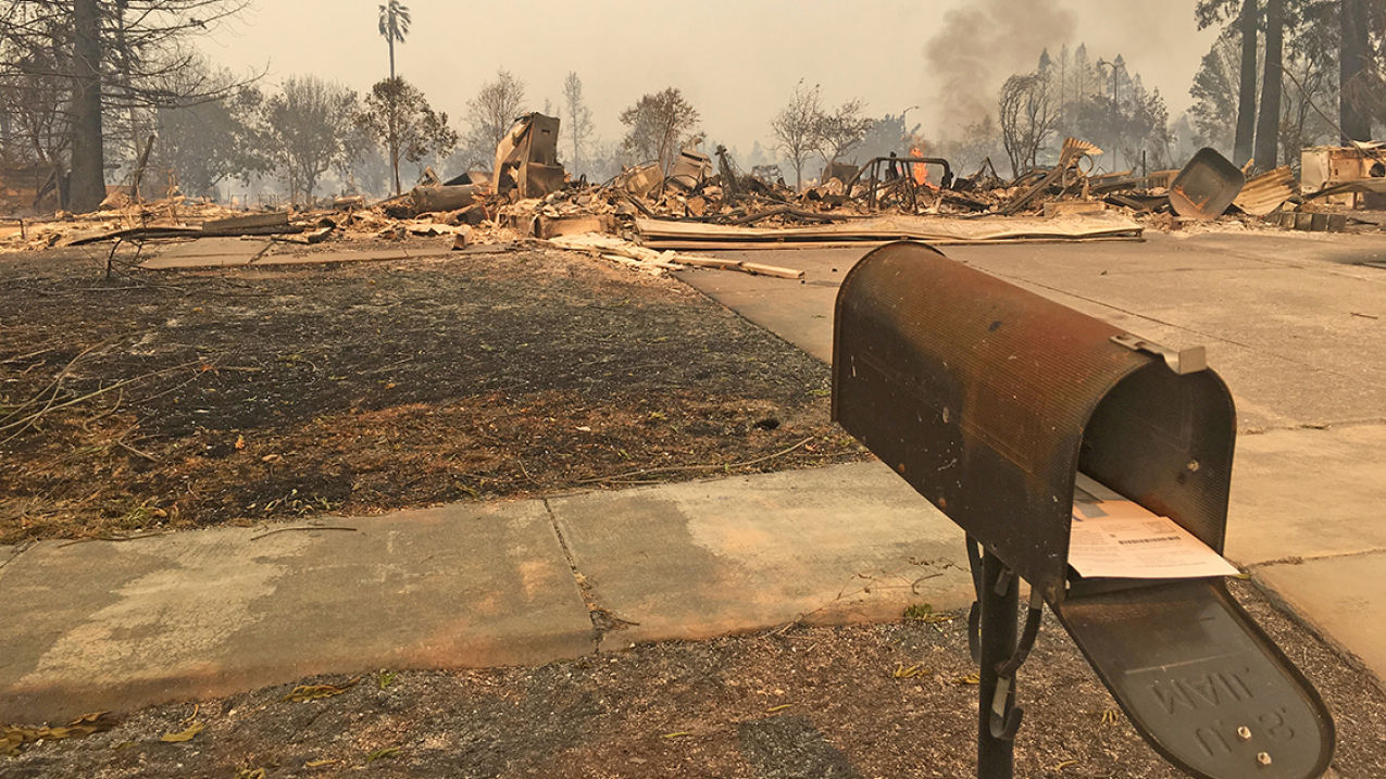 A massive wildfire badly burned this property in the Coffey Park neighborhood of Santa Rosa, Calif. Photo captured on October 9, 2017.