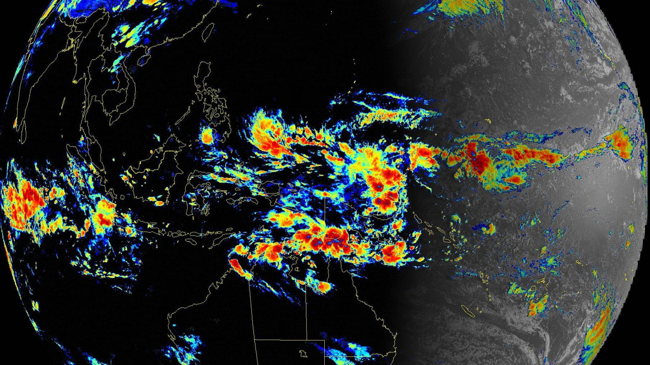 Sandwich composite from Himawari08, the Hapan Meteorological Agency's satellite dataset. 