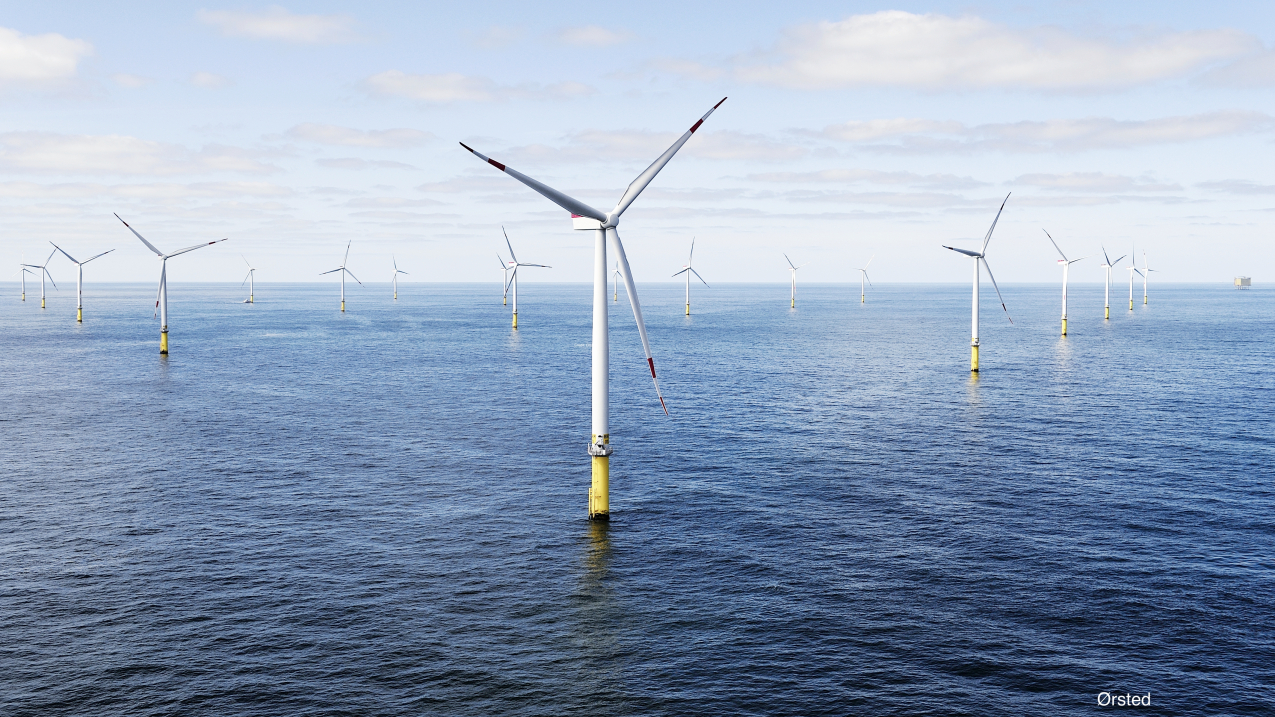 Ørsted's Gode Wind turbines in a wind energy farm off the coast of Germany.