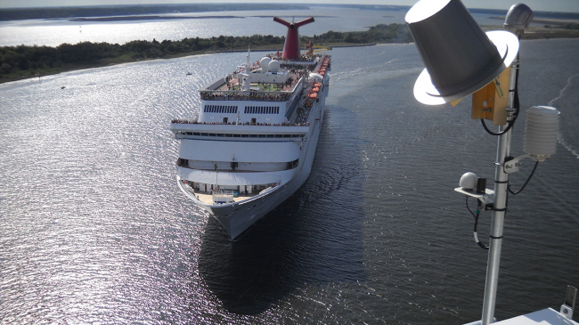 A cruise ship in the Port of Jacksonville, Florida.