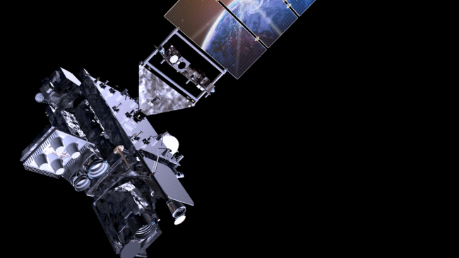 This is a visualization of NOAA's GOES-T satellite.