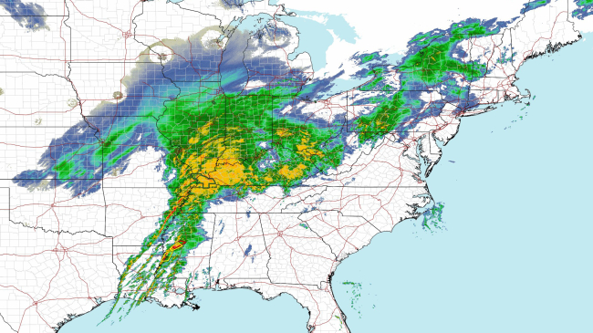 Screenshot of National Weather Service radar image.