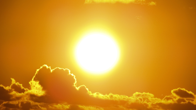 Stock image of bright sun.