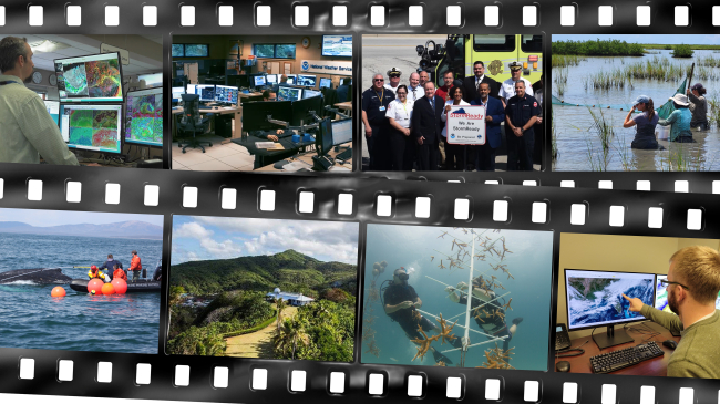 A collage showing still images from each of the short films featured in NOAA's virtual summer film festival.