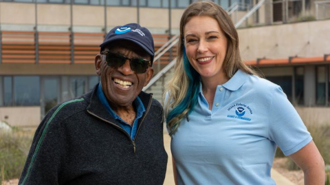 Al Roker with Danielle Blacklock, Director of NOAA's Office of Aquaculture.