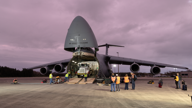 GOES-U, the last of NOAA’s advanced GOES-R series of satellites, arrives safely at NASA’s Kennedy Space Center in Florida on January 23, 2024, to begin final preparations for its upcoming launch.