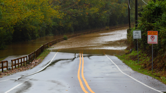 Photo showing heavy rains from Hurricane Delta caused river flooding in low lying areas of the Southeast on October 17, 2020. Credit: Victor Ward