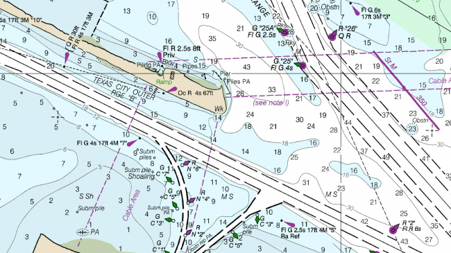 NOAA coast survey chart.