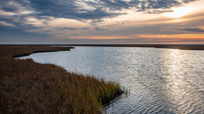 Sunset along the coastal plain in the Arctic National Wildlife Refuge.