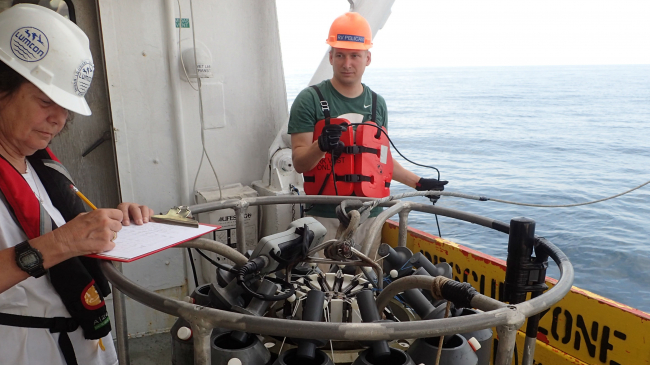Scientists from LUMCON and NOAA  collect oxygen measurements to determine the size of the 2018 Gulf of Mexico dead zone, an area of low oxygen that can kill fish and marine life. This cruise has been performed since 1985, creating an important long term data set for scientists. 