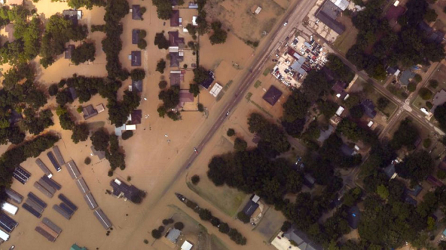 Flooding in Denham Springs, LA on August 14, 2016. 