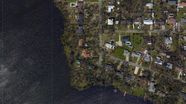 Aerial imagery taken after Hurricane Michael.