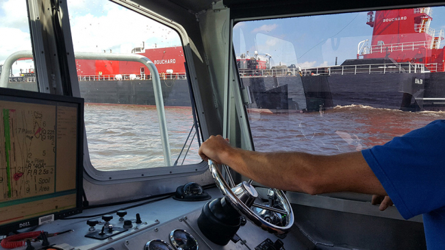 Surveying the Cape Fear River following Hurricane Florence.