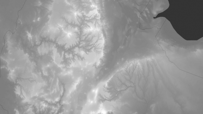 The topography of the Ethiopian Highlands. 