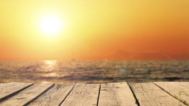 Sunset over the ocean. 