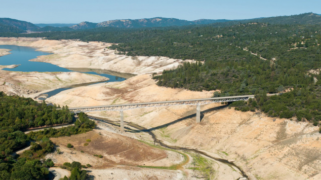 Lake Oroville, the second-largest state reservoir in northern California, experienced low water levels during the recent exceptional California drought.