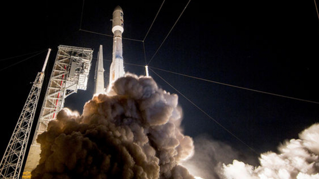GOES-R lifted off at 6:42pm EST on November 19, 2016 atop a United Launch Alliance Atlas V launch vehicle. This time lapse photo shows the satellite beginning its journey to space.