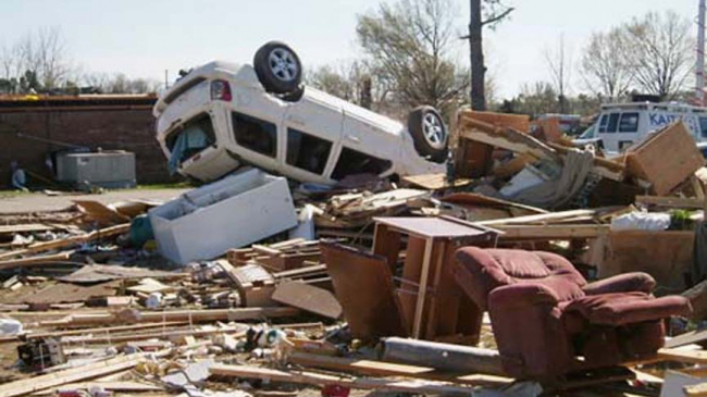 Tornado damage.