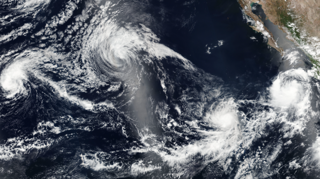 Eastern North Pacific Ocean on July 22, 2016. NOAA/NASA Suomi-NPP satellite image. 