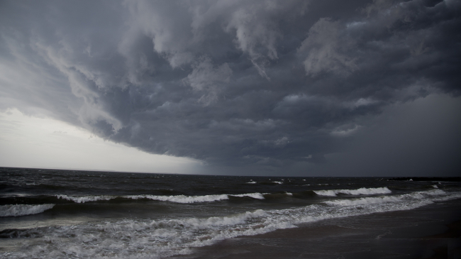 Brighton Beach hurricane clouds. 