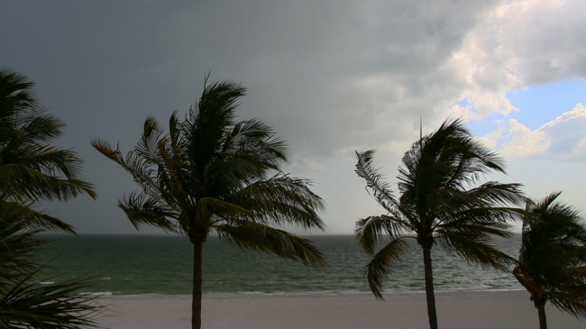 Storm approaching Gulf of Mexico beach