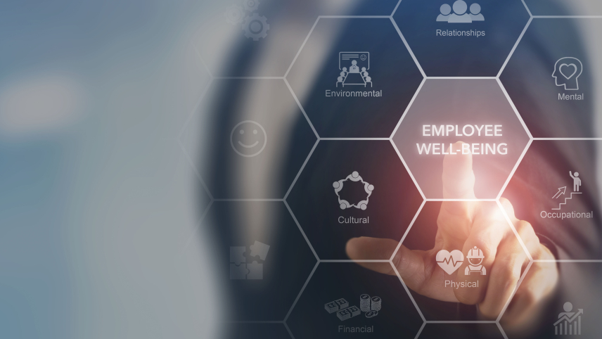 Employee well-being concept graphic.